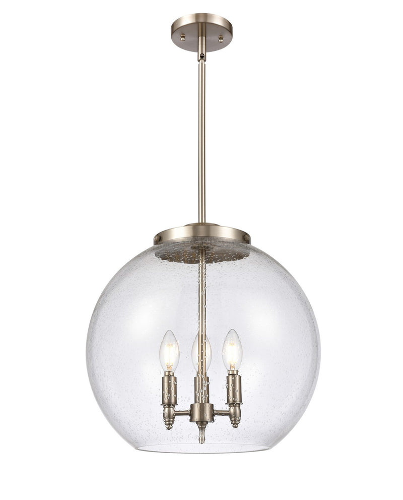 Innovations 221-3S-SN-G124-16 Three Light Pendant, Brushed Satin Nickel