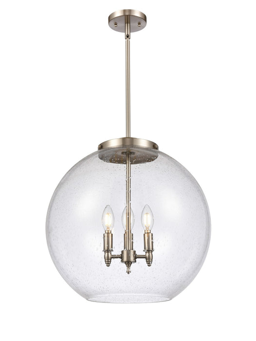 Innovations 221-3S-SN-G124-18 Three Light Pendant, Brushed Satin Nickel