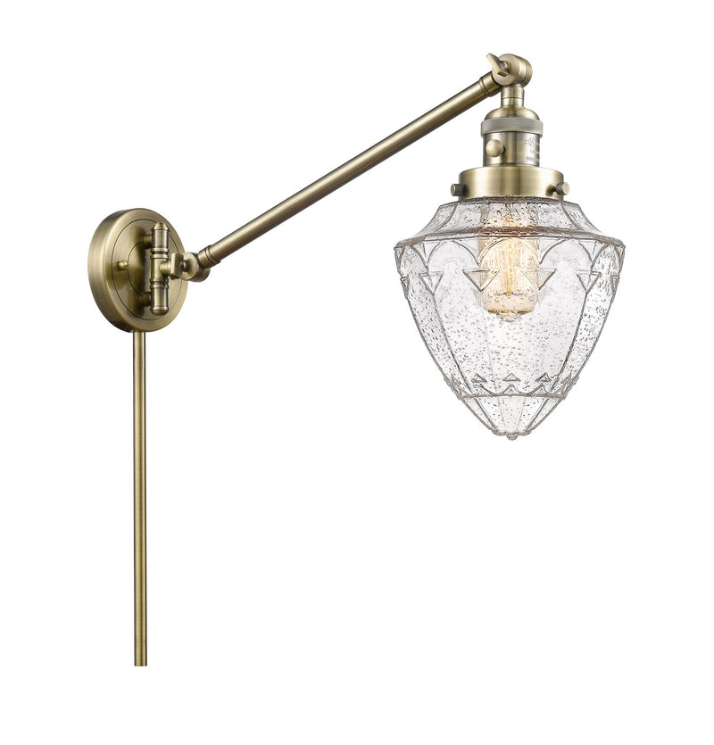 Innovations 237-AB-G664-7 One Light Swing Arm Lamp, Antique Brass