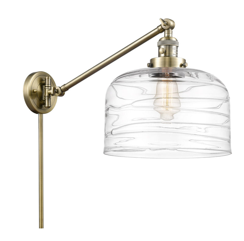 Innovations 237-AB-G713-L One Light Swing Arm Lamp, Antique Brass