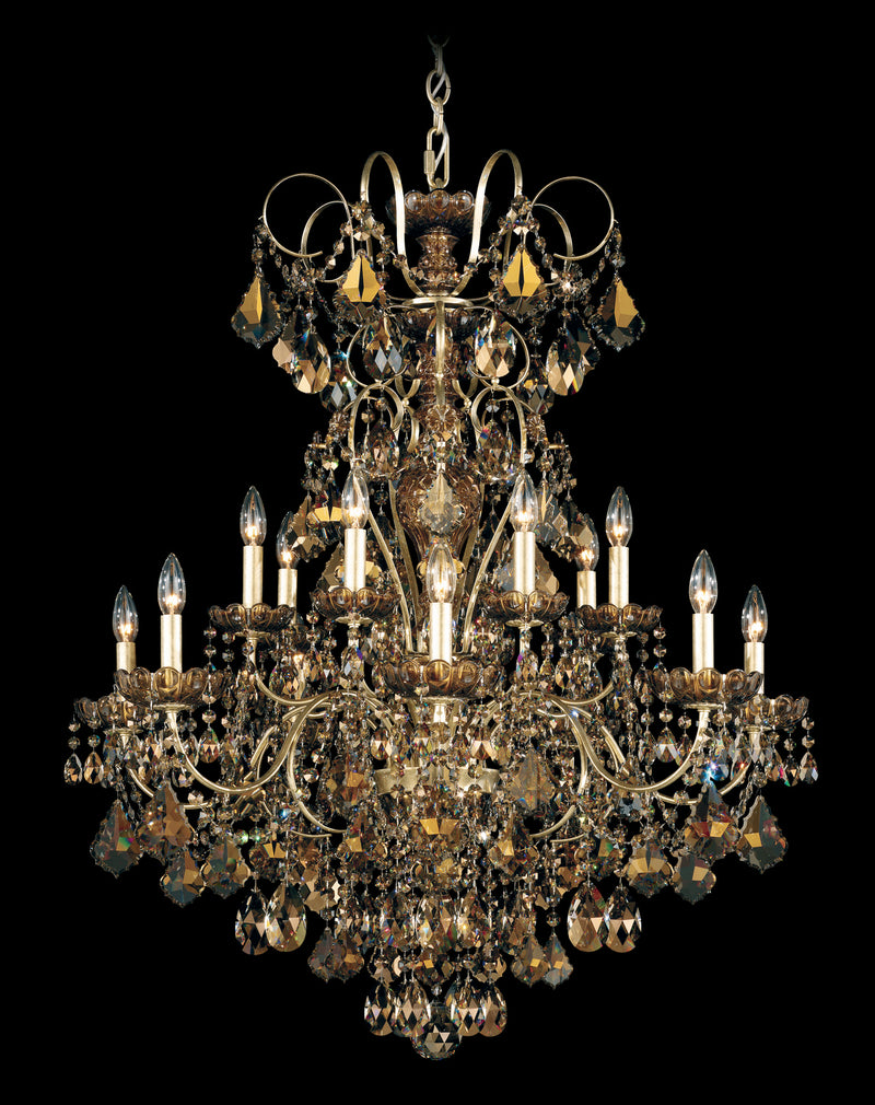 Schonbek 3658-23H 14 Light Chandelier, Etruscan Gold
