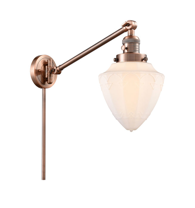 Innovations 237-AC-G661-7 One Light Swing Arm Lamp, Antique Copper