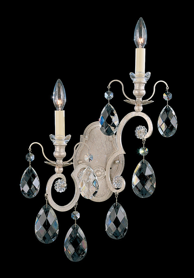 Schonbek 3758-48S Two Light Wall Sconce, Antique Silver