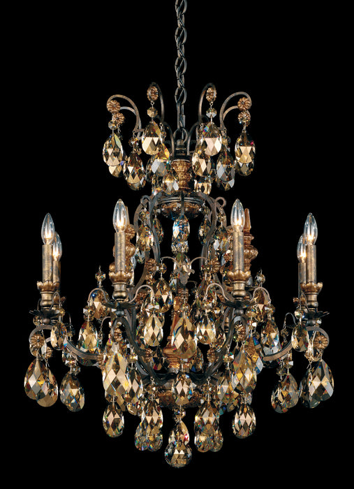 Schonbek 3771-51 Nine Light Chandelier, Black