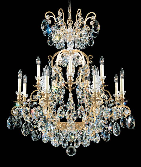 Schonbek 3772-48S 13 Light Chandelier, Antique Silver