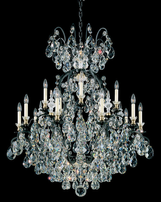 Schonbek 3773-48 16 Light Chandelier, Antique Silver
