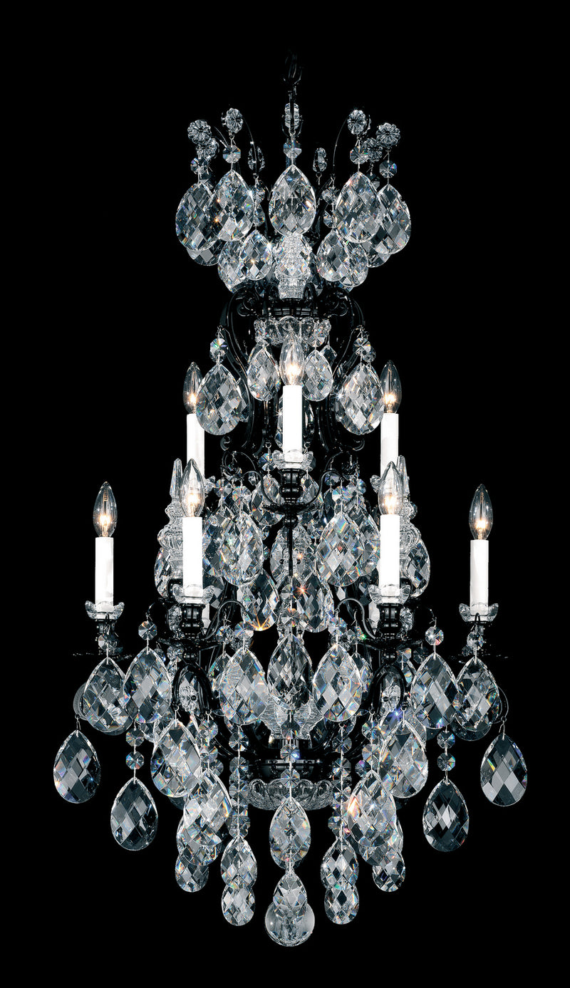 Schonbek 3780-48S Ten Light Chandelier, Antique Silver