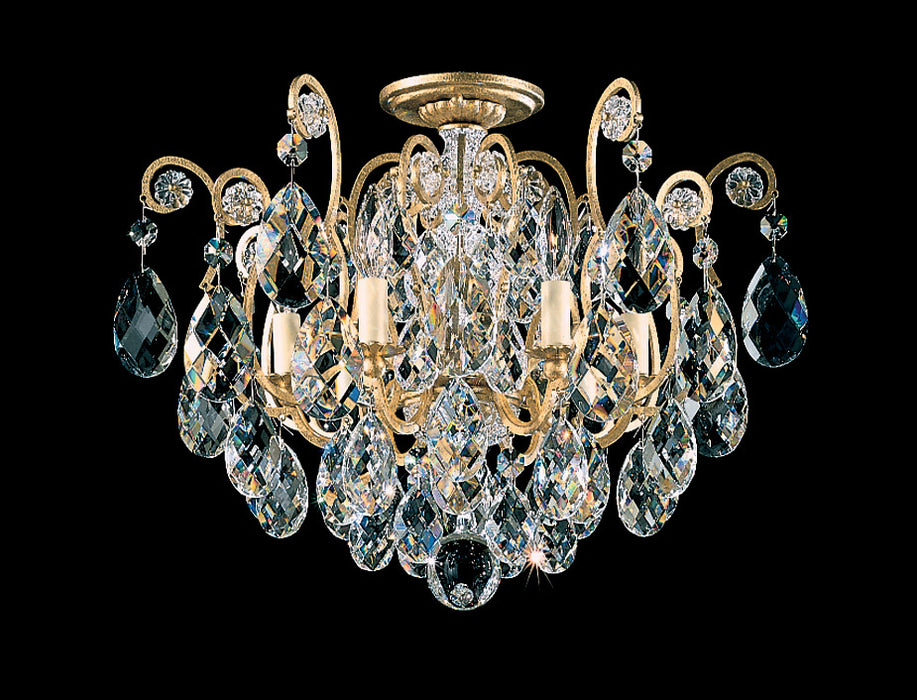 Schonbek 3784-23S Six Light Semi-Flush Mount, Etruscan Gold
