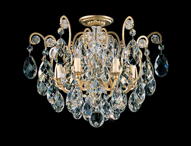 Schonbek 3784-76S Six Light Semi-Flush Mount, Heirloom Bronze