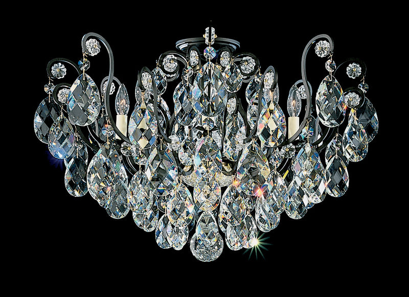 Schonbek 3785-22S Eight Light Semi-Flush Mount, Heirloom Gold
