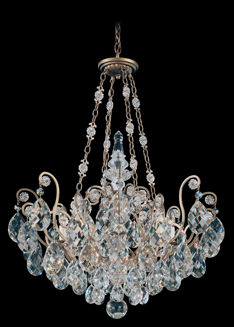 Schonbek 3787-48 Eight Light Pendant, Antique Silver