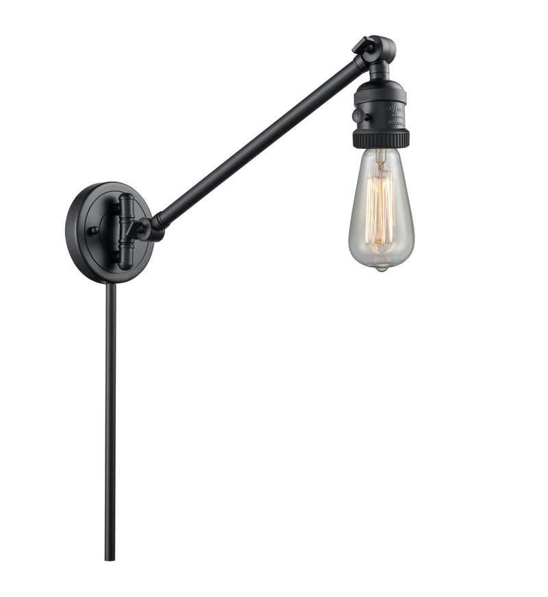 Innovations 237-BK One light Swing Arm With Switch, Matte Black