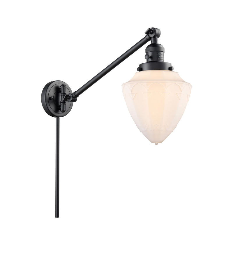 Innovations 237-BK-G661-7 One Light Swing Arm Lamp, Matte Black