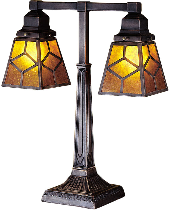 Meyda Tiffany 27879 Two Light Table Lamp, Amber