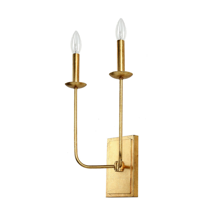 Terracotta Designs W23121-2 Two Light Wall Sconce, Gold Leaf