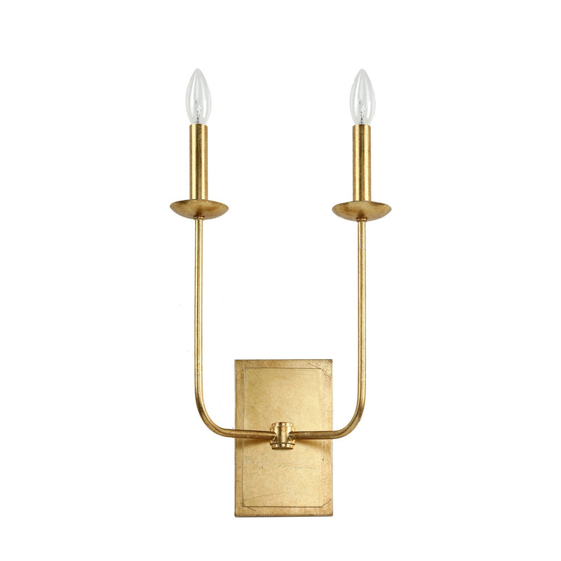 Terracotta Designs W23121-2 Two Light Wall Sconce, Gold Leaf