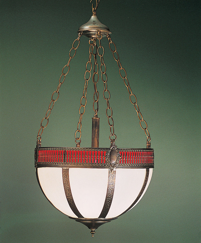 Meyda Tiffany 26804 Four Light Inverted Pendant, Ca Red