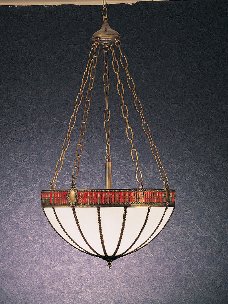 Meyda Tiffany 27780 Four Light Inverted Pendant, Ca Red