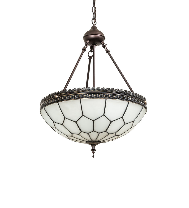 Meyda Tiffany 26787 Three Light Inverted Pendant, Antique Copper
