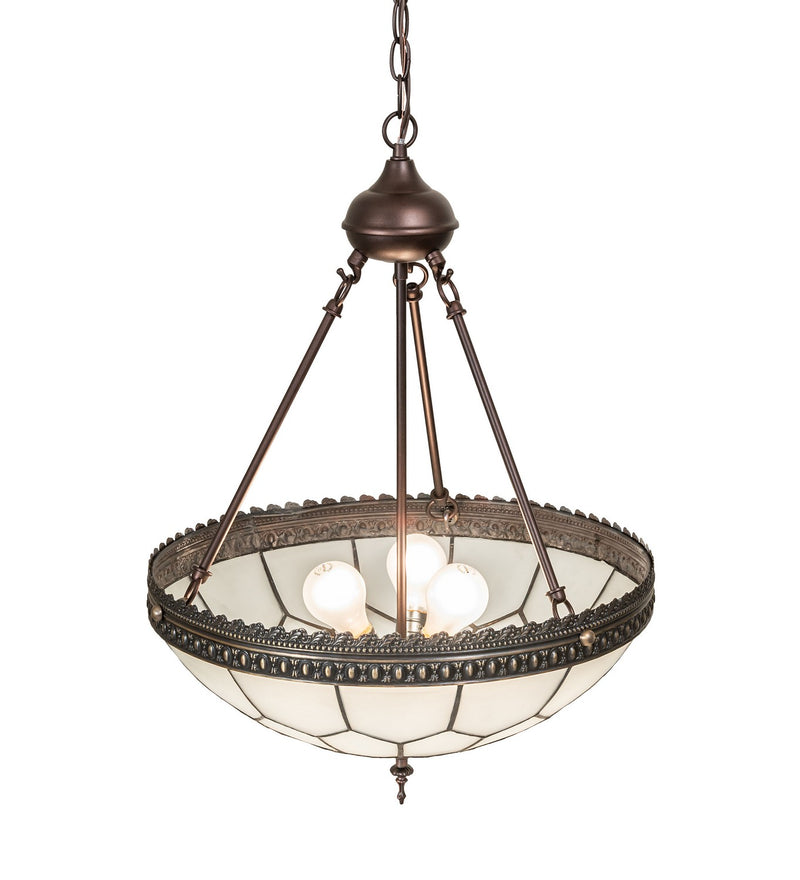 Meyda Tiffany 26787 Three Light Inverted Pendant, Antique Copper