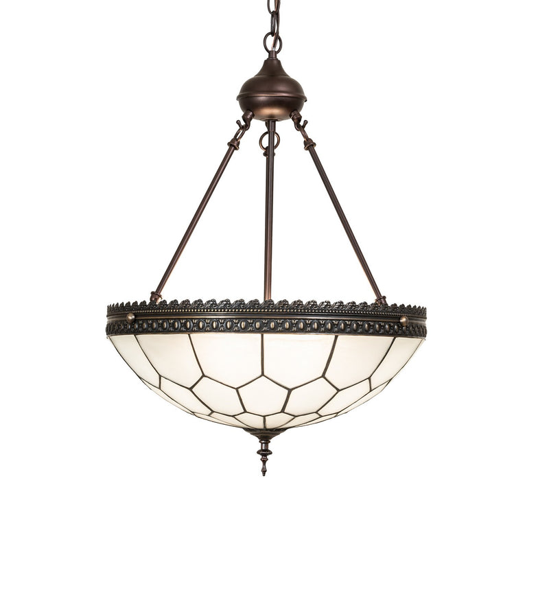 Meyda Tiffany 26787 Three Light Inverted Pendant, Antique Copper