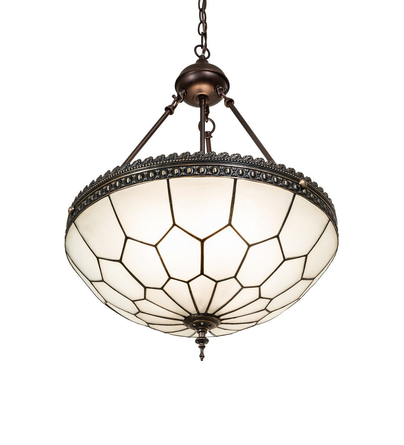 Meyda Tiffany 26787 Three Light Inverted Pendant, Antique Copper