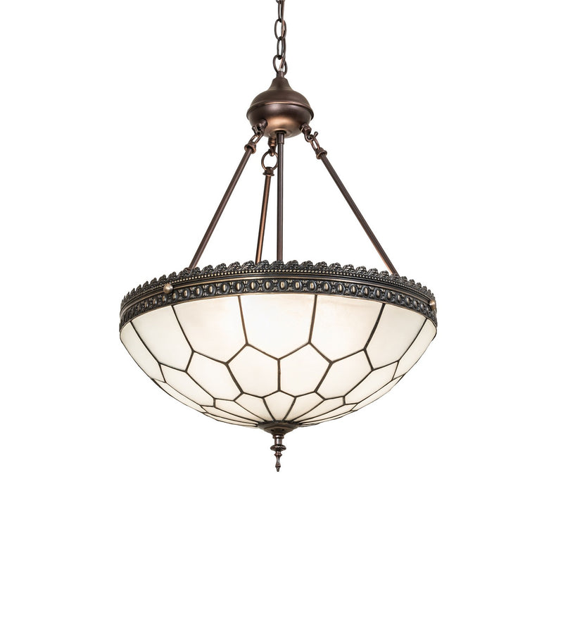 Meyda Tiffany 26787 Three Light Inverted Pendant, Antique Copper