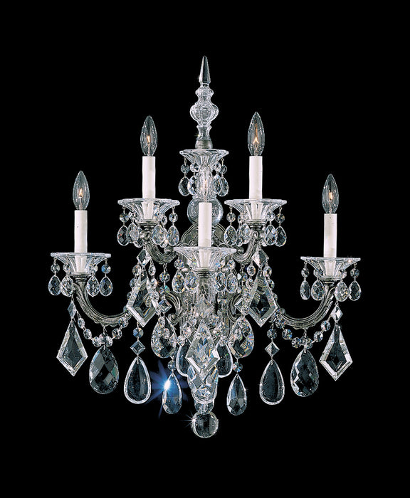Schonbek 5003-48 Five Light Wall Sconce, Antique Silver