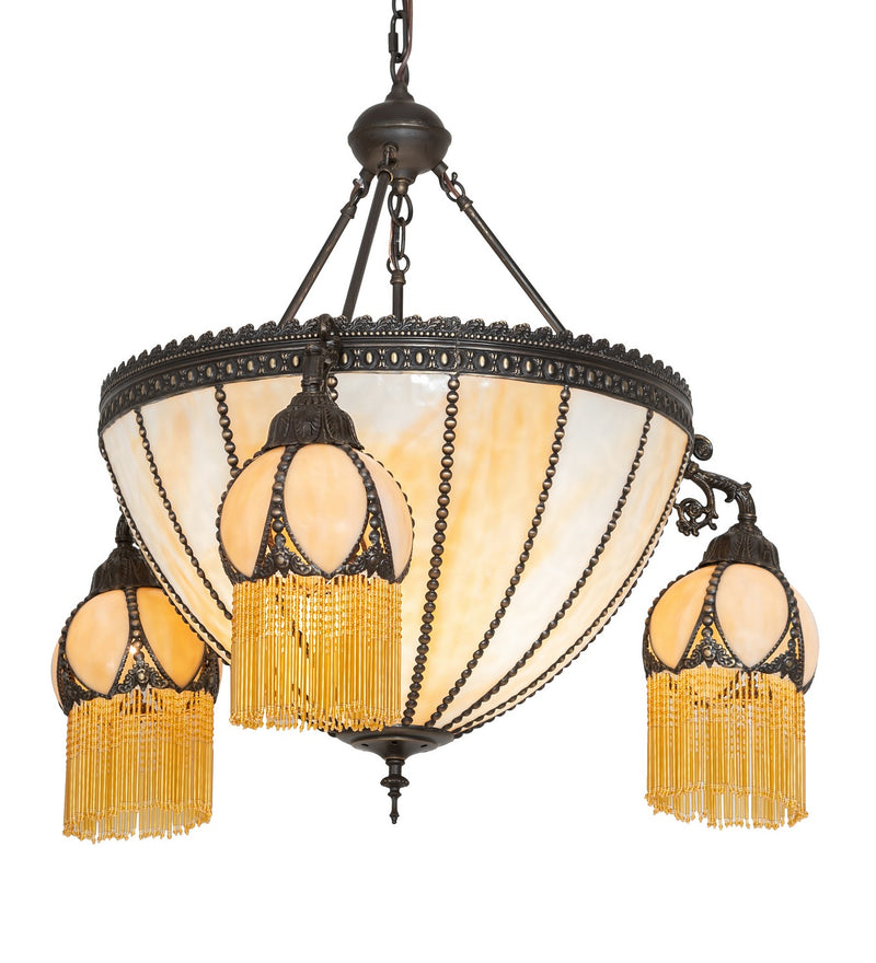 Meyda Tiffany 26802 Six Light Chandelier, Beige Beige D