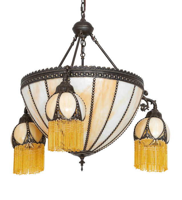 Meyda Tiffany 26802 Six Light Chandelier, Beige Beige D