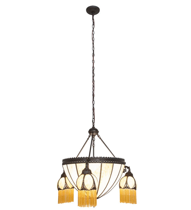 Meyda Tiffany 26802 Six Light Chandelier, Beige Beige D