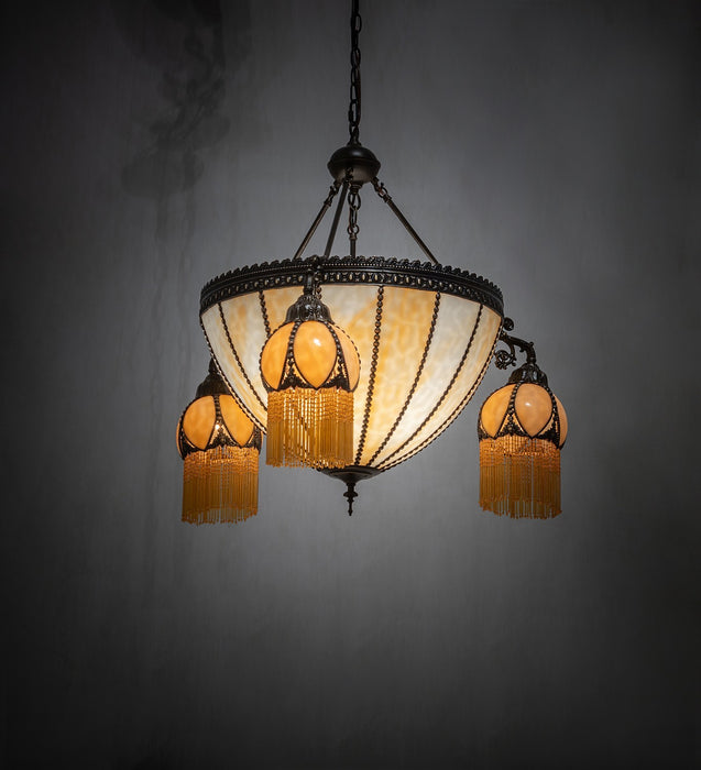 Meyda Tiffany 26802 Six Light Chandelier, Beige Beige D