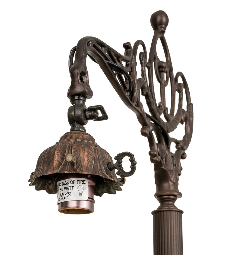Meyda Tiffany 31291 One Light Bridge Arm Floor Lamp, Mahogany Bronze