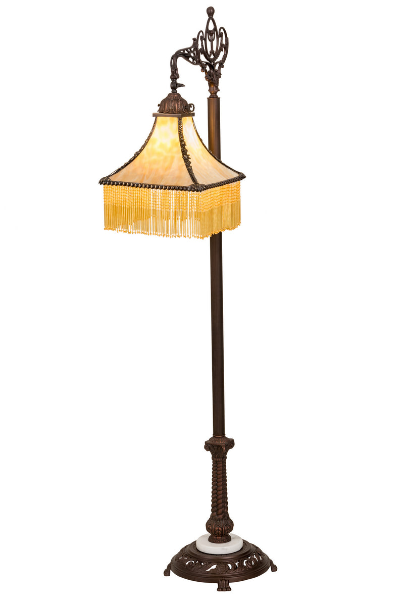 Meyda Tiffany 31291 One Light Bridge Arm Floor Lamp, Mahogany Bronze
