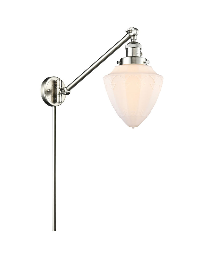 Innovations 237-SN-G661-7 One Light Swing Arm Lamp, Brushed Satin Nickel