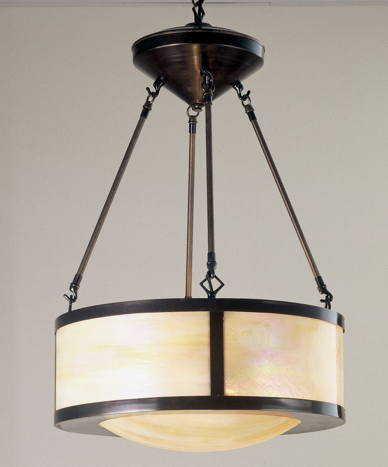 Meyda Tiffany 38739 Four Light Inverted Pendant, Craftsman Brown