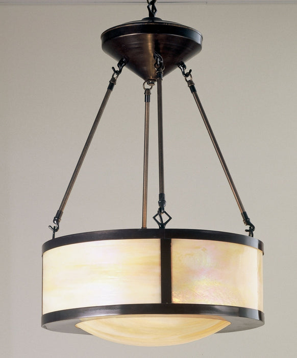 Meyda Tiffany 38739 Four Light Inverted Pendant, Craftsman Brown
