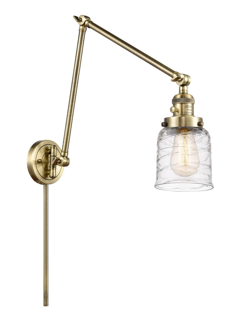 Innovations 238-AB-G513 One Light Swing Arm Lamp, Antique Brass