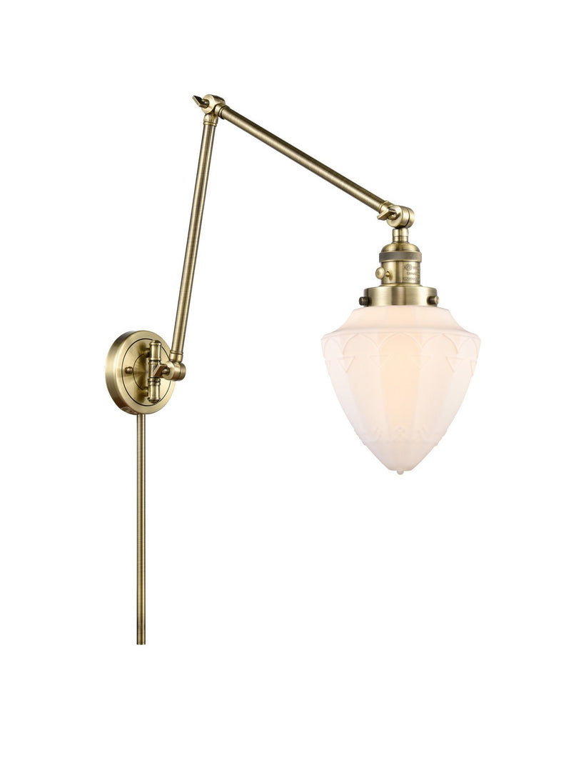 Innovations 238-AB-G661-7 One Light Swing Arm Lamp, Antique Brass