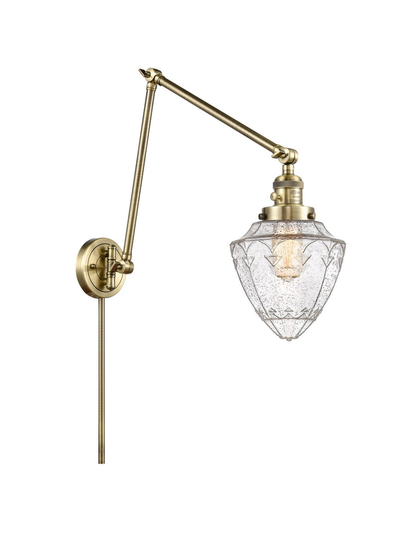 Innovations 238-AB-G664-7 One Light Swing Arm Lamp, Antique Brass