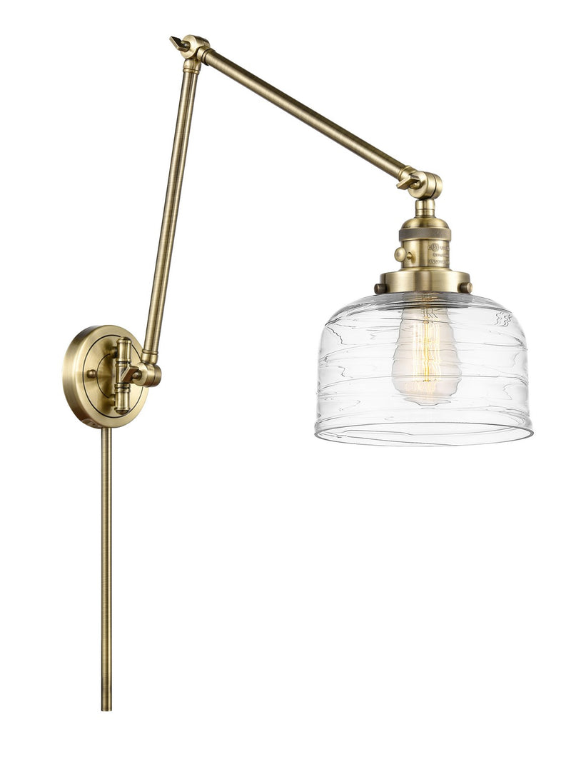 Innovations 238-AB-G713 One Light Swing Arm Lamp, Antique Brass