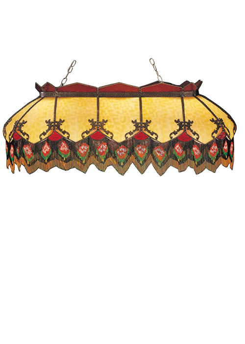 Meyda Tiffany 28523 Six Light Oblong Pendant, Antique Brass