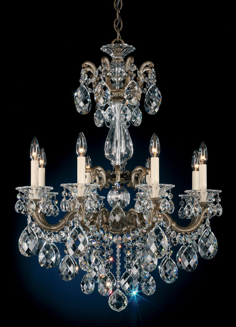 Schonbek 5007-27 Eight Light Chandelier, Parchment Gold