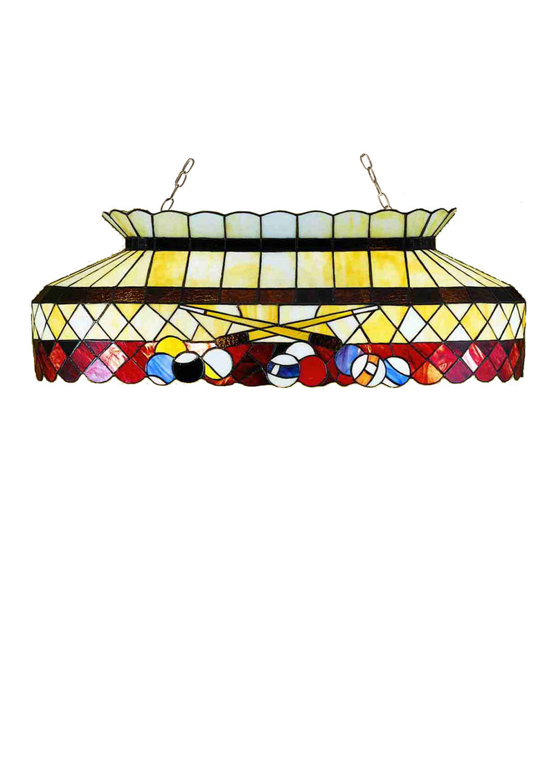 Meyda Tiffany 27616 Six Light Oblong Pendant, Beige Burgundy Multi