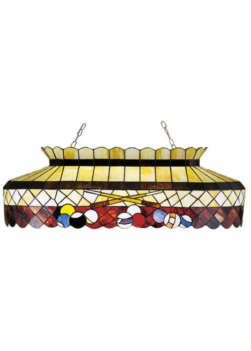 Meyda Tiffany 27615 Six Light Oblong Pendant, Beige Burgundy Multi