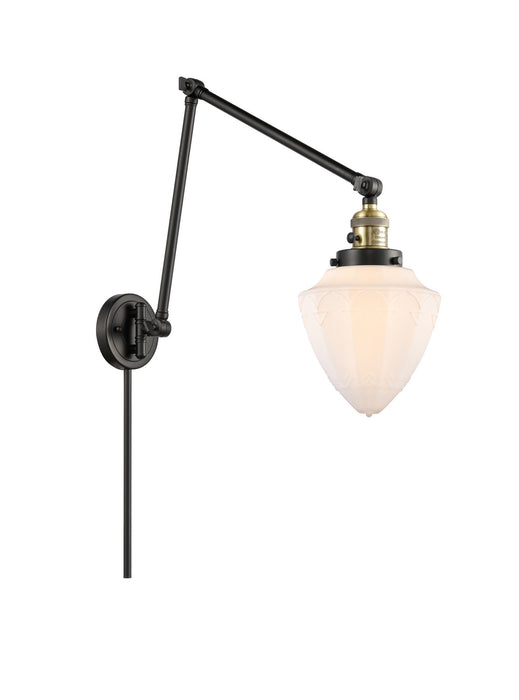 Innovations 238-BAB-G661-7 One Light Swing Arm Lamp, Black Antique Brass