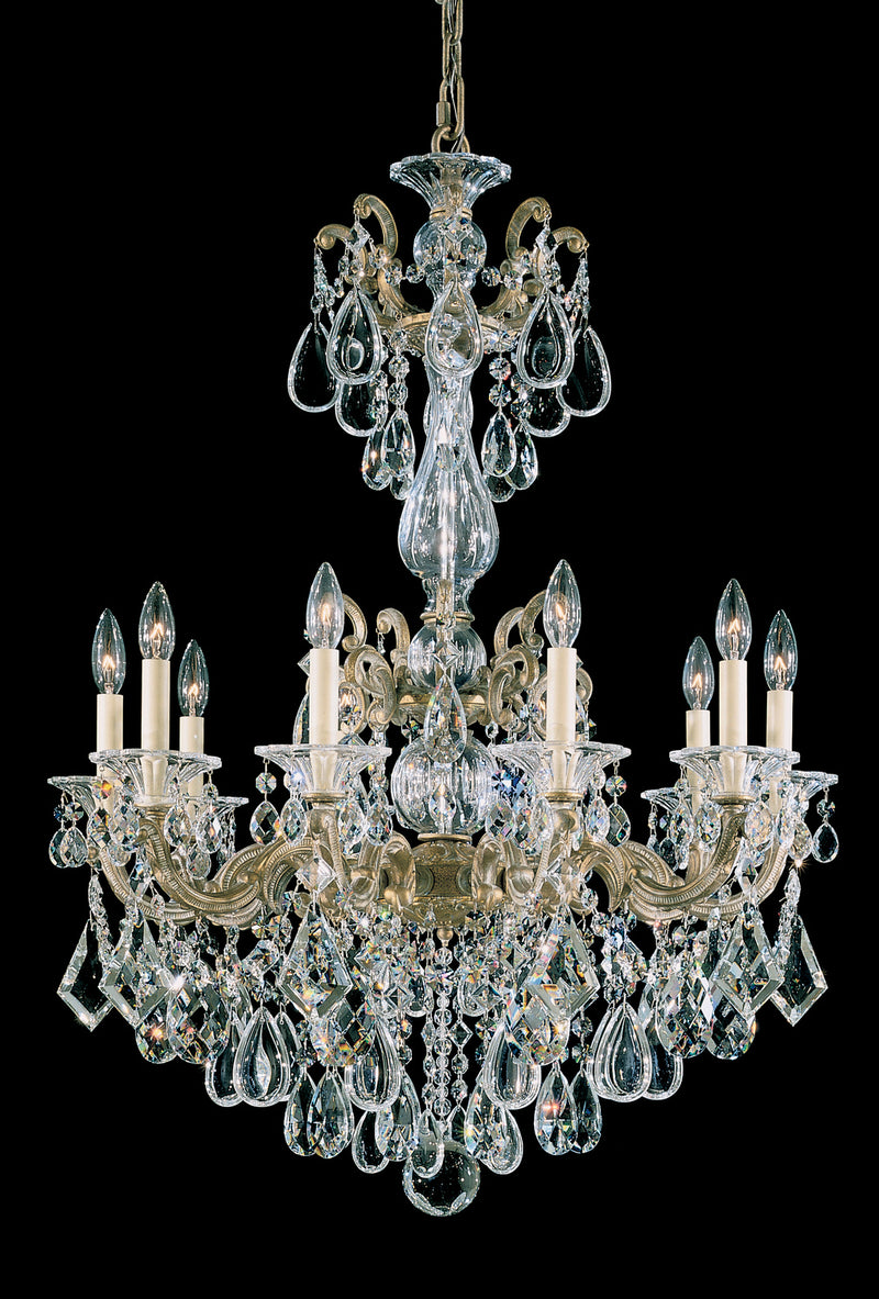 Schonbek 5008-83R Ten Light Chandelier, Florentine Bronze