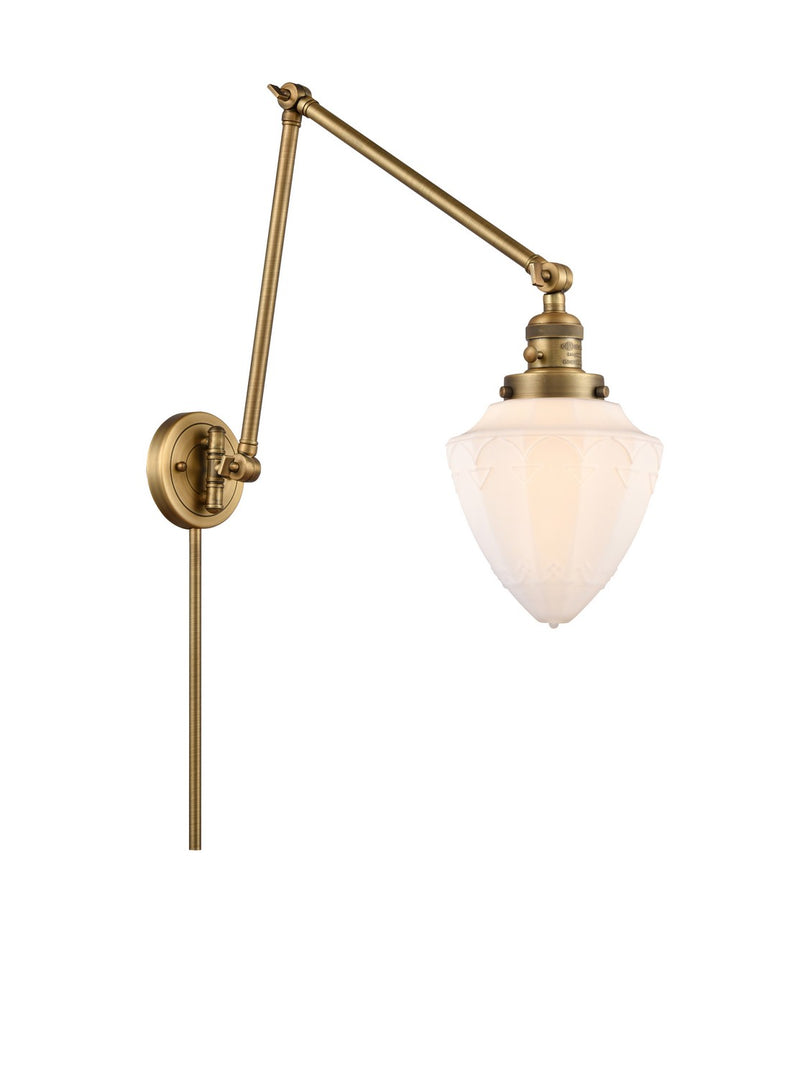Innovations 238-BB-G661-7 One Light Swing Arm Lamp, Brushed Brass