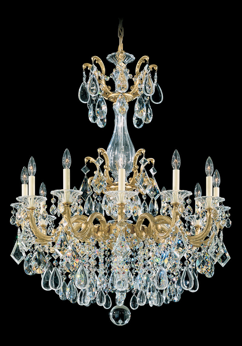 Schonbek 5011-27R 12 Light Chandelier, Parchment Gold