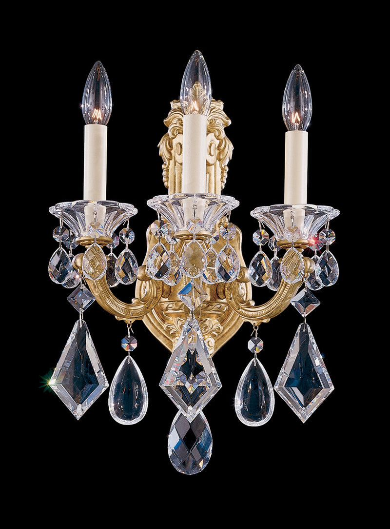 Schonbek 5071-48 Three Light Wall Sconce, Antique Silver